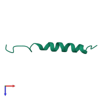 PDB entry 1bh0 coloured by chain, top view.