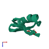 PDB entry 1big coloured by chain, ensemble of 25 models, top view.