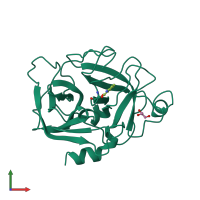 PDB entry 1bio coloured by chain, front view.