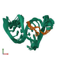 PDB entry 1biv coloured by chain, ensemble of 5 models, front view.