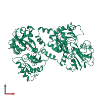 PDB entry 1biy coloured by chain, front view.