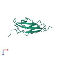 PDB entry 1bj8 coloured by chain, top view.