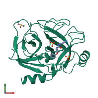 Monomeric assembly 1 of PDB entry 1bjv coloured by chemically distinct molecules, front view.