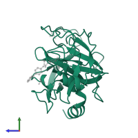 Serine protease 1 in PDB entry 1bjv, assembly 1, side view.
