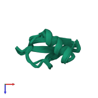 PDB entry 1bk8 coloured by chain, ensemble of 25 models, top view.
