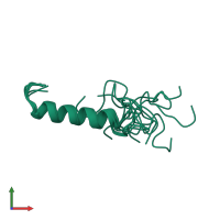 PDB entry 1bku coloured by chain, ensemble of 10 models, front view.