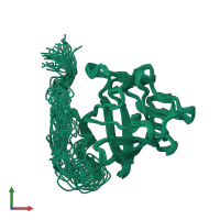 PDB entry 1bld coloured by chain, ensemble of 30 models, front view.