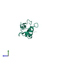 PDB entry 1bmp coloured by chain, side view.