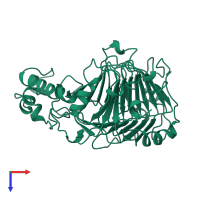 PDB entry 1bn8 coloured by chain, top view.