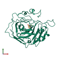 PDB entry 1bnn coloured by chain, front view.