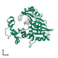 PDB entry 1bo7 coloured by chain, front view.