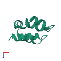 Monomeric assembly 1 of PDB entry 1bo9 coloured by chemically distinct molecules, top view.