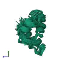 PDB entry 1boc coloured by chain, ensemble of 29 models, side view.