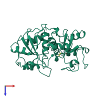 PDB entry 1boh coloured by chain, top view.