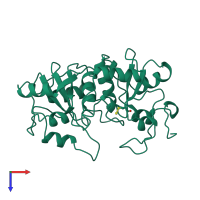 PDB entry 1boi coloured by chain, top view.