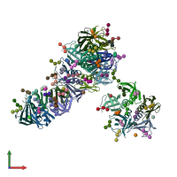 PDB entry 1bos coloured by chain, front view.