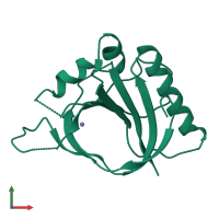 PDB entry 1bow coloured by chain, front view.