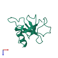 PDB entry 1box coloured by chain, top view.