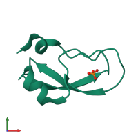 PDB entry 1bpt coloured by chain, front view.