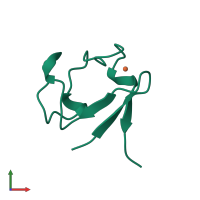 PDB entry 1bq8 coloured by chain, front view.