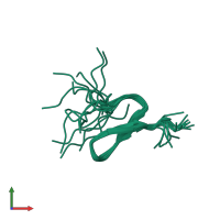 PDB entry 1bqf coloured by chain, ensemble of 16 models, front view.