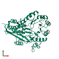 PDB entry 1bqg coloured by chain, front view.