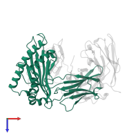 H-2 class I histocompatibility antigen, K-B alpha chain in PDB entry 1bqh, assembly 1, top view.