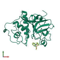 PDB entry 1bqi coloured by chain, front view.