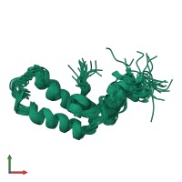 PDB entry 1bqz coloured by chain, ensemble of 20 models, front view.