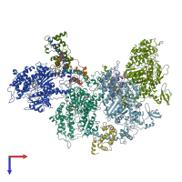 PDB entry 1br4 coloured by chain, top view.