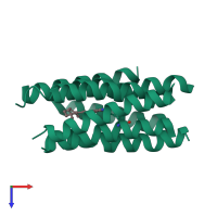 PDB entry 1brd coloured by chain, top view.