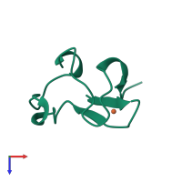PDB entry 1brf coloured by chain, top view.