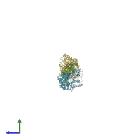 PDB entry 1brl coloured by chain, side view.