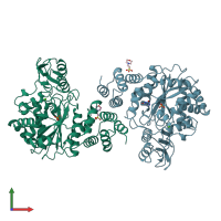 PDB entry 1brw coloured by chain, front view.
