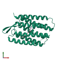 PDB entry 1brx coloured by chain, front view.