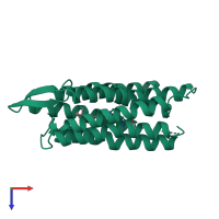 PDB entry 1brx coloured by chain, top view.