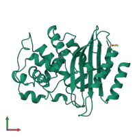 PDB entry 1bsg coloured by chain, front view.