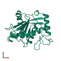 PDB entry 1bsw coloured by chain, front view.