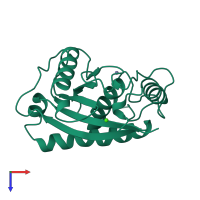 PDB entry 1bsw coloured by chain, top view.