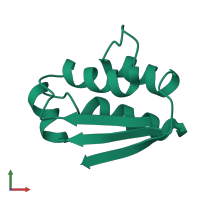 PDB entry 1bta coloured by chain, front view.