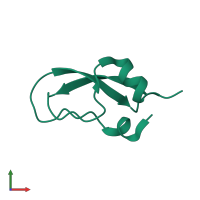 PDB entry 1bti coloured by chain, front view.