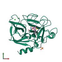 PDB entry 1btu coloured by chain, front view.