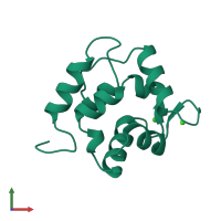 PDB entry 1bu3 coloured by chain, front view.