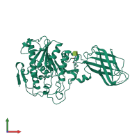 PDB entry 1bu8 coloured by chain, front view.