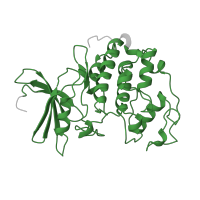 The deposited structure of PDB entry 1buh contains 1 copy of Pfam domain PF00069 (Protein kinase domain) in Cyclin-dependent kinase 2. Showing 1 copy in chain A.