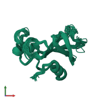 PDB entry 1buj coloured by chain, ensemble of 20 models, front view.