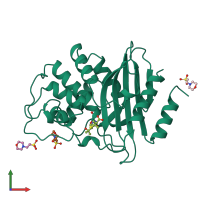 PDB entry 1bul coloured by chain, front view.