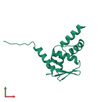 PDB entry 1buo coloured by chain, front view.