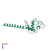 PDB entry 1buu coloured by chain, top view.