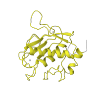 The deposited structure of PDB entry 1buv contains 1 copy of Pfam domain PF00413 (Matrixin) in Matrix metalloproteinase-14. Showing 1 copy in chain A [auth M].